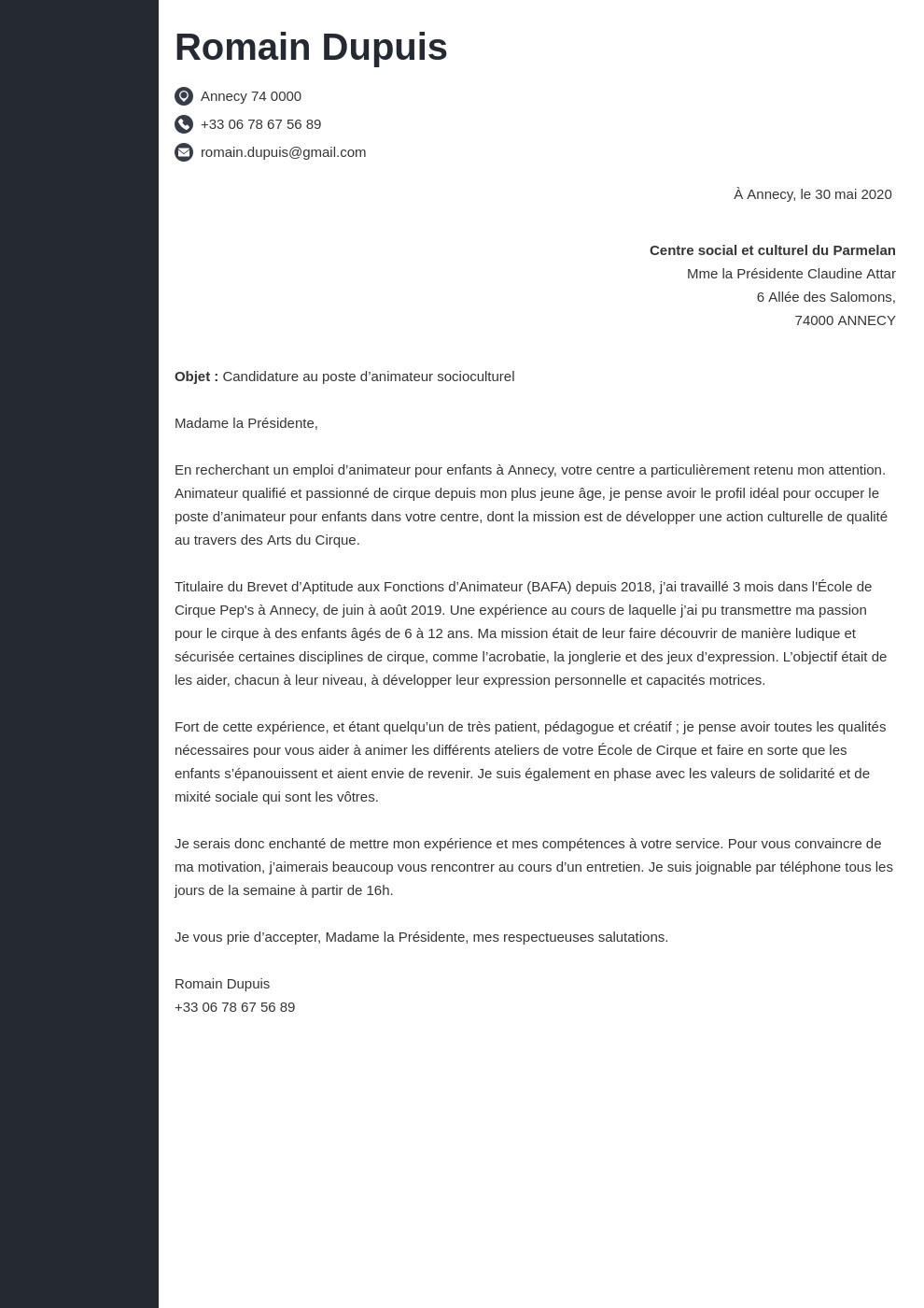 Conseils pour rédiger une lettre de motivation dans l animation